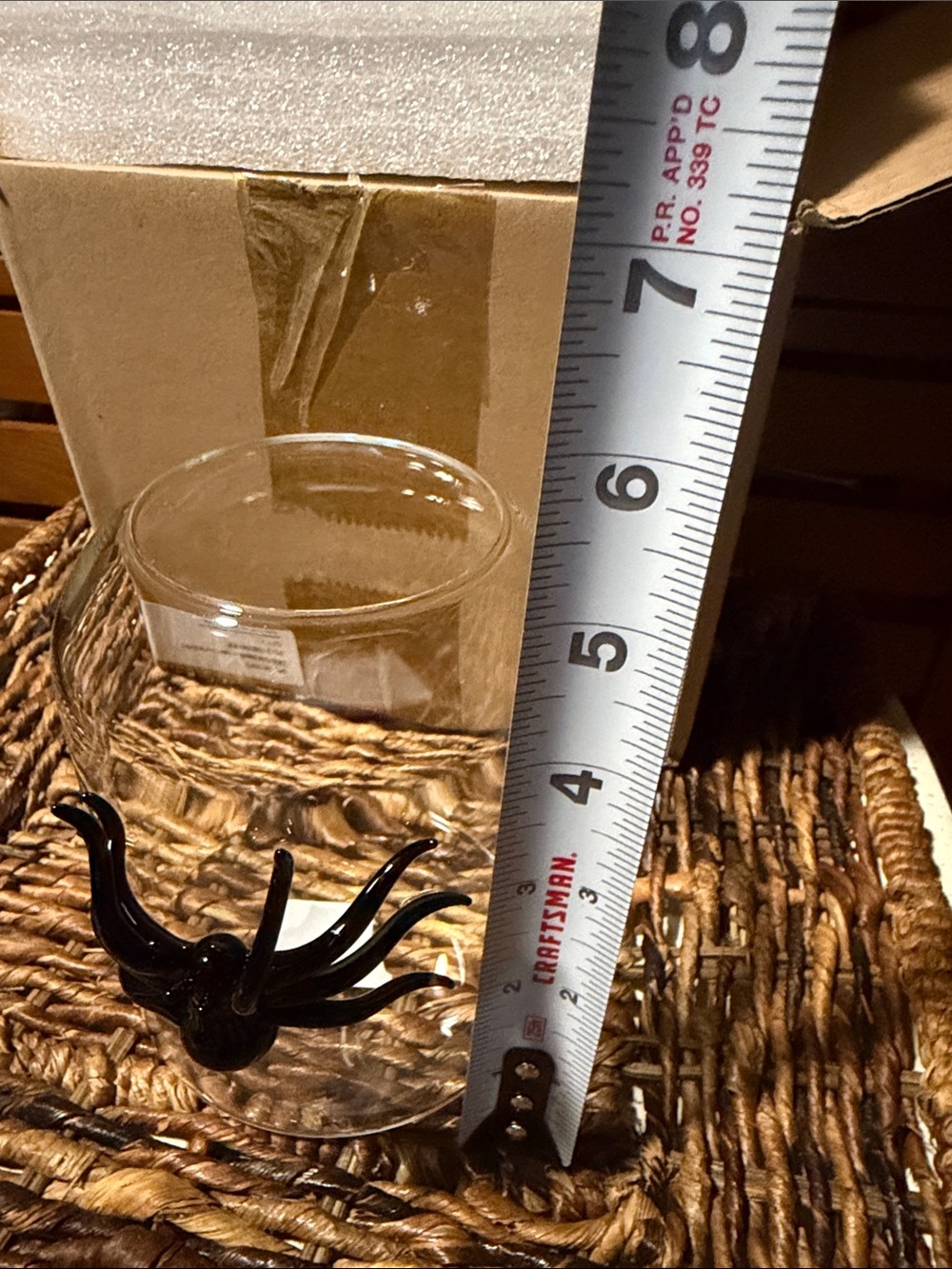 West Elm Clear Glass Dome Bud Vase with Black Spider 🕷️ Accent BBIB - Picture 6 of 6
